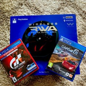 Hori Racing Wheel and game bundle for Playstation